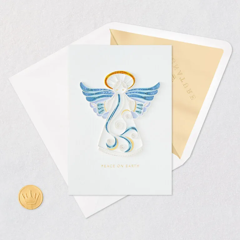 Hallmark Peace On Earth Angel Quilled Paper Handmade Christmas Card 5 Hallmark Peace On Earth Angel Quilled Paper Handmade Christmas Card - Image 5