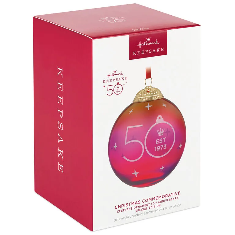 Hallmark Keepsake Ornament 50th Anniversary Christmas Commemorative Special Edition Glass And Metal Ornament 4 Hallmark Keepsake Ornament 50th Anniversary Christmas Commemorative Special Edition Glass And Metal Ornament - Image 4