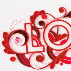Hallmark With All My Heart Quilled Paper Handmade Love Card -Hallmark Store Red Letters Quilled Paper Handmade Romantic Love Card 1299LAD2811 04