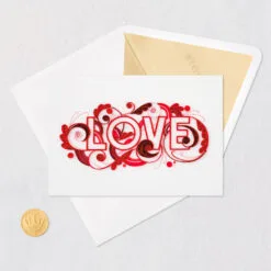 Hallmark With All My Heart Quilled Paper Handmade Love Card -Hallmark Store Red Letters Quilled Paper Handmade Romantic Love Card 1299LAD2811 05