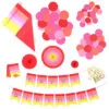 Hallmark Color Pop Party Decor Kit, Warm Ombré Stripe