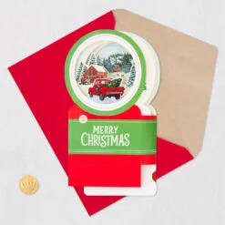 Hallmark Red Truck Snow Globe Musical 3D Pop-Up Christmas Card With Motion 14 Hallmark Red Truck Snow Globe Musical 3D Pop-Up Christmas Card With Motion -Hallmark Store Red Truck Snowglobe 3D PopUp Music Motion Christmas Card 1299XOD9992 06