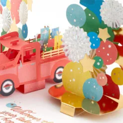 Hallmark Celebrating You Red Truck And Banner 3D Pop-Up Birthday Card -Hallmark Store Red Truck and Banner 3D PopUp Birthday Card 1299LAD2896 05