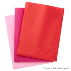 Hallmark Red/Fuchsia/Pink 3-Pack Bulk Tissue Paper, 120 Sheets -Hallmark Store RedFuchsiaPink 3Pack Bulk Tissue Paper 5TIS1145 03