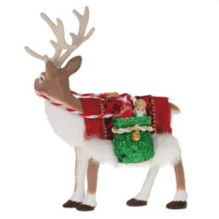 Hallmark Father Christmas's Reindeer Ornament -Hallmark Store Reindeer With Toy Sack Keepsake Ornament 2199QXE3287 06