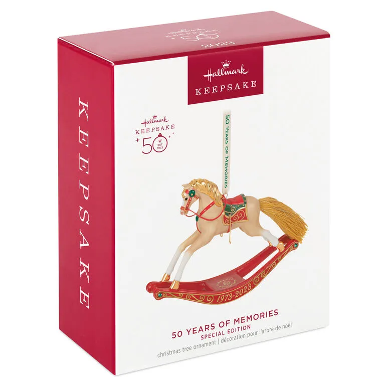 Hallmark 50 Years Of Memories Rocking Horse Special Edition Porcelain Ornament 4 Hallmark 50 Years Of Memories Rocking Horse Special Edition Porcelain Ornament - Image 4