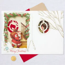 Hallmark Spirit Of Christmas Musical 3D Pop-Up Christmas Card With Light -Hallmark Store Santa Shadow Box 3D PopUp Music Light Christmas Card 1099XOD4034 07