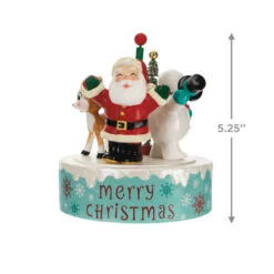 Hallmark Nostalgic Noel Ornament With Sound And Motion -Hallmark Store Santa Snowman Reindeer Spinning Keepsake Ornament 4499QGO2769 03