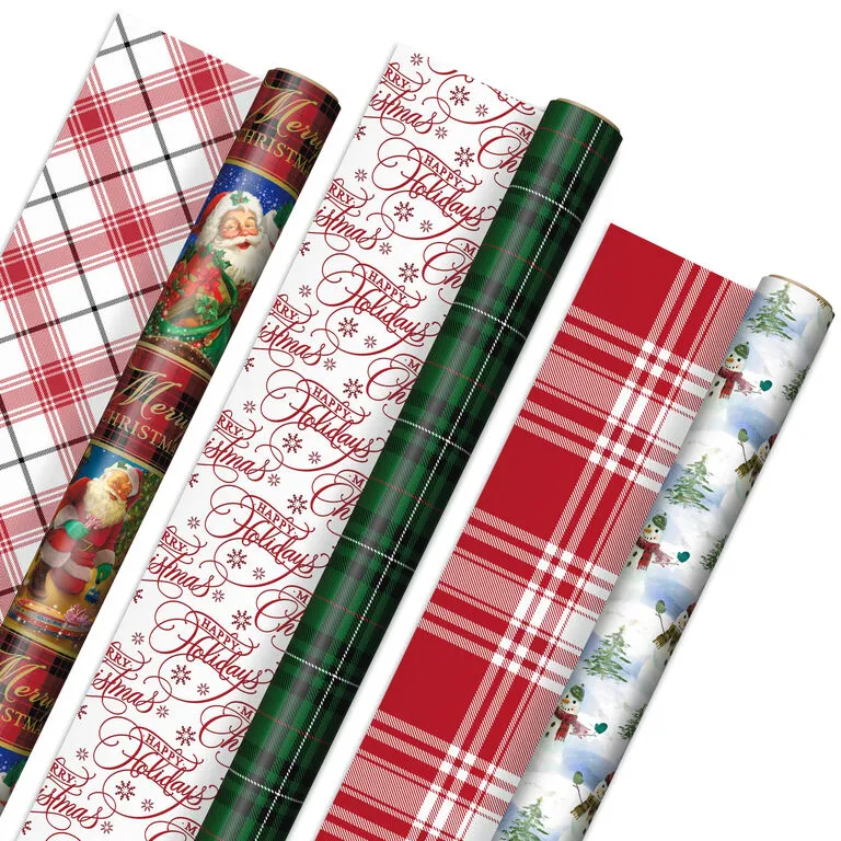 Hallmark Christmas Classics 3-Pack Reversible Wrapping Paper Assortment, 120 Sq. Ft. 1 Hallmark Christmas Classics 3-Pack Reversible Wrapping Paper Assortment, 120 Sq. Ft.