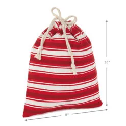 Hallmark 10" And 20" Santa And Stripes 2-Pack Fabric Christmas Gift Bags 9 Hallmark 10" And 20" Santa And Stripes 2-Pack Fabric Christmas Gift Bags -Hallmark Store Santa and Stripes Medium and XL Fabric Gift Bags XGB4902 04
