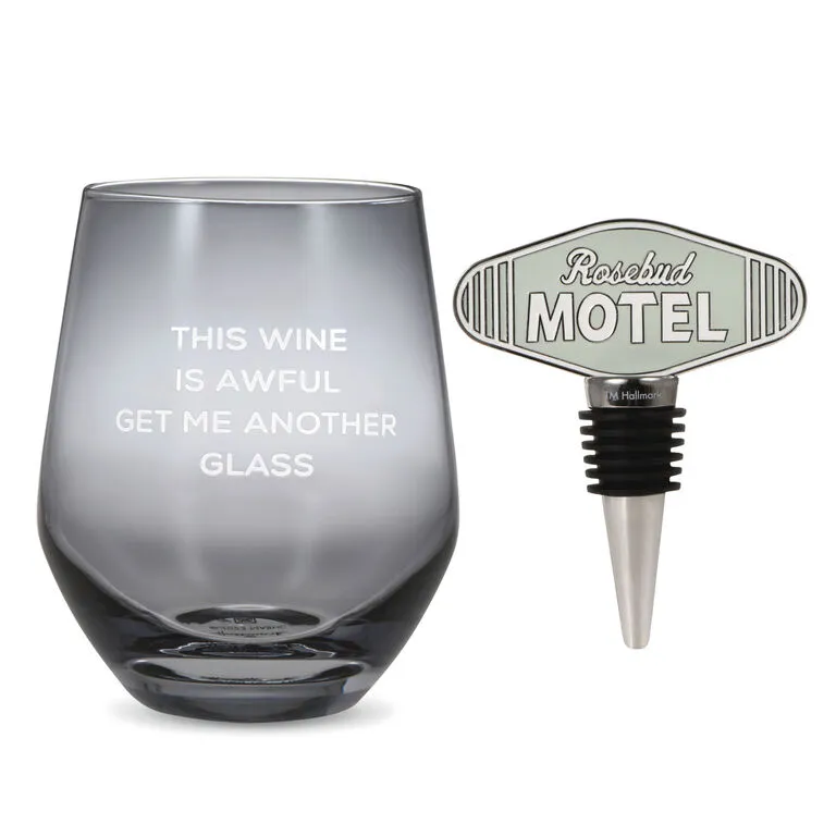 Hallmark Schitt's Creek® Stemless Wine Glass And Bottle Stopper, Set Of 2 1 Hallmark Schitt's Creek® Stemless Wine Glass And Bottle Stopper, Set Of 2