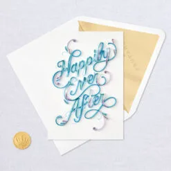 Hallmark Happily Ever After Quilled Paper Handmade Wedding Card -Hallmark Store Script Letters Quilled Paper Handmade Wedding Card 1299LAD9615 05
