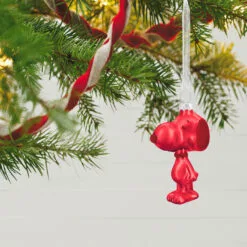 Hallmark The Peanuts® Gang Snoopy Glass Ornaments, Set Of 6 -Hallmark Store Set of 6 Colored Glass Snoopy Keepsake Ornaments 2499QSB6329 02