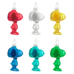 Hallmark The Peanuts® Gang Snoopy Glass Ornaments, Set Of 6 -Hallmark Store Set of 6 Colored Glass Snoopy Keepsake Ornaments 2499QSB6329 06