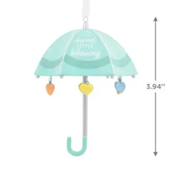 Signature Baby Umbrella Porcelain Hallmark Ornament -Hallmark Store Signature Baby Umbrella Porcelain Christmas Ornament 1HDL2175 03