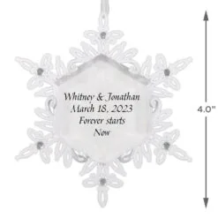 Hallmark Sparkling Snowflake Text Personalized Metal Ornament -Hallmark Store Snowflake Text Personalized Keepsake Ornament 2499QHE2012B1 03
