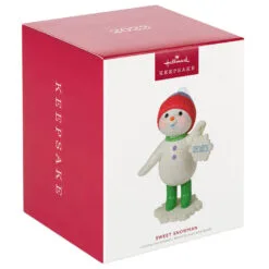 Hallmark Sweet Snowman 2023 Ornament -Hallmark Store Snowman With Snowflake Ornament Keepsake Ornament 3999QGO2777 04