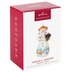 Hallmark Snowtop Lodge Terran S. Gardner Porcelain Ornament 9 Hallmark Snowtop Lodge Terran S. Gardner Porcelain Ornament -Hallmark Store Snowman with Flower Pot Keepsake Ornament 2299QXR8119 04
