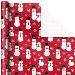 Hallmark Snow Merry 3-Pack Foil Christmas Wrapping Paper Assortment, 60 Sq. Ft. 12 Hallmark Snow Merry 3-Pack Foil Christmas Wrapping Paper Assortment, 60 Sq. Ft. -Hallmark Store Snowmen and Plaid Foil Christmas Wrapping Paper 5JXW1061 06