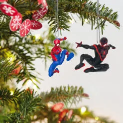 Hallmark Mini Marvel Spider-Man And Miles Morales Ornaments, Set Of 2 13 Hallmark Mini Marvel Spider-Man And Miles Morales Ornaments, Set Of 2 -Hallmark Store Spiderman Miles Morales Keepsake Ornaments 1999QXM9337 03