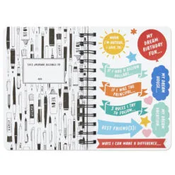 Hallmark Write On! Prompted Journal With Stickers -Hallmark Store Spiral Notebook With 119 Prompt Stickers 3HWJ2111 03