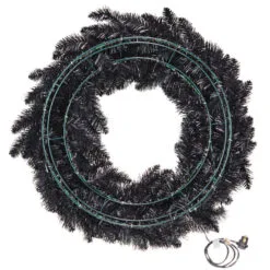 Hallmark Black Pre-Lit Wreath, 30" 5 Hallmark Black Pre-Lit Wreath, 30" -Hallmark Store Star Galaxy Black Artificial Wreath With Lights 1QSB6306 06