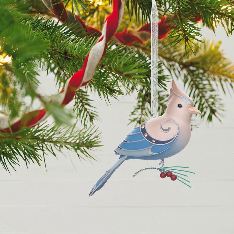Hallmark The Beauty Of The Birds Leucistic Steller's Jay Ornament 2 Hallmark The Beauty Of The Birds Leucistic Steller's Jay Ornament - Image 2