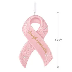 Hallmark Strength Within Pink Ribbon Porcelain Ornament Benefiting Susan G. Komen® -Hallmark Store Susan G Komen Pink Ribbon Keepsake Ornament 1999QXI7427 03