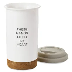 Hallmark These Hands Hold My Heart Ceramic Travel Mug, 12.5 Oz. -Hallmark Store These Hands Hold My Heart Travel Mug With Paints 1BBY4852 04