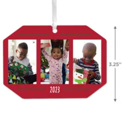 Hallmark Three-Photo Personalized Text And Photo Metal Ornament -Hallmark Store ThreePhoto Personalized Christmas Ornament 1OFM1001B5 03