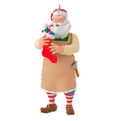 Hallmark Toymaker Santa Surprise Mystery Ornament -Hallmark Store Toymaker Santa Holding Stocking Keepsake Ornament 1999QGO2967 02