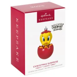 Hallmark Looney Tunes™ Tweety™ Chwistmas Surprise Ornament -Hallmark Store Tweety Bird in Red Ball Keepsake Ornament 1899QXI6047 04