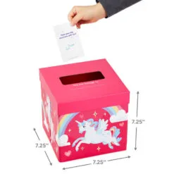 Hallmark Colorful Unicorn Classroom Valentines Set With Light-Up, Musical Mailbox -Hallmark Store Unicorn Kids Classroom Exchange Valentines and Box 5VBX2959 04