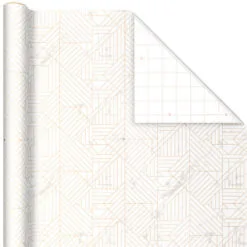 Hallmark Upscale Neutrals 3-Pack Wrapping Paper, 85 Sq. Ft. Total 11 Hallmark Upscale Neutrals 3-Pack Wrapping Paper, 85 Sq. Ft. Total -Hallmark Store Upscale Neutrals 2 Standard 1 Foil 3Pack Gift Wrap 5EWR6417 04