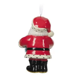 Hallmark Jolly Santa Porcelain Special Edition Ornament -Hallmark Store Vintage Jolly Santa With Wreath Keepsake Ornament 2499QXT4113 06
