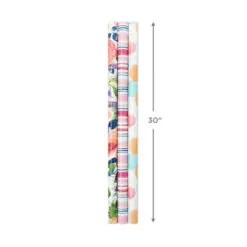 Hallmark Watercolor Tones 3-Pack Reversible Wrapping Paper, 75 Sq. Ft. Total 8 Hallmark Watercolor Tones 3-Pack Reversible Wrapping Paper, 75 Sq. Ft. Total -Hallmark Store Watercolor Tones 3Pack Reversible Wrapping Paper 5EWR6405 03