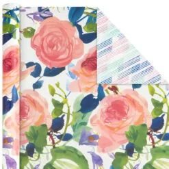 Hallmark Watercolor Tones 3-Pack Reversible Wrapping Paper, 75 Sq. Ft. Total 9 Hallmark Watercolor Tones 3-Pack Reversible Wrapping Paper, 75 Sq. Ft. Total -Hallmark Store Watercolor Tones 3Pack Reversible Wrapping Paper 5EWR6405 04