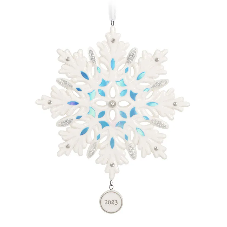 Hallmark Snowflake 2023 Porcelain Ornament 1 Hallmark Snowflake 2023 Porcelain Ornament