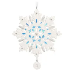 Hallmark Snowflake 2023 Porcelain Ornament 11 Hallmark Snowflake 2023 Porcelain Ornament -Hallmark Store White Blue and Silver Snowflake Keepsake Ornament 1999QGO2957 06