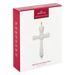 Hallmark Never Failing Love Porcelain Ornament -Hallmark Store White Porcelain Cross Keepsake Ornament 1799QHX3047 04