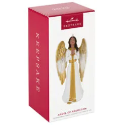 Hallmark Angel Of Adoration Ornament -Hallmark Store White and Gold Angel Keepsake Ornament 1999QSM7857 04