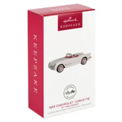 Hallmark 1953 Chevrolet® Corvette® 70th Anniversary 2023 Metal Ornament -Hallmark Store White and Red Corvette Car Keepsake Ornament 2199QXE3247 04