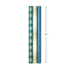 Hallmark Winter Glow 3-Pack Christmas Wrapping Paper Assortment, 80 Sq. Ft. -Hallmark Store Winter Glow Christmas Wrapping Paper Assortment 5JXW1060 08