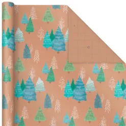 Hallmark Winter Nature Kraft Prints 3-Pack Christmas Wrapping Paper, 90 Sq. Ft. -Hallmark Store Winter Nature 3Pack Christmas Wrapping Paper 5JXW1051 05