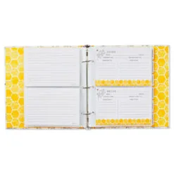 Hallmark Yellow Honeycomb Recipe Organizer Book -Hallmark Store Yellow Honeycomb Recipe Organizer Book 1TOG1031 03