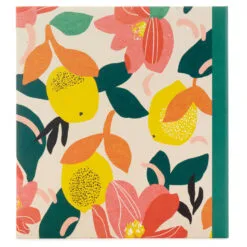 Hallmark Bright Citrus Customizable Recipe Organizer Book -Hallmark Store Yellow Pink Lemon Floral 3Ring Recipe Book 1TOG1033 05